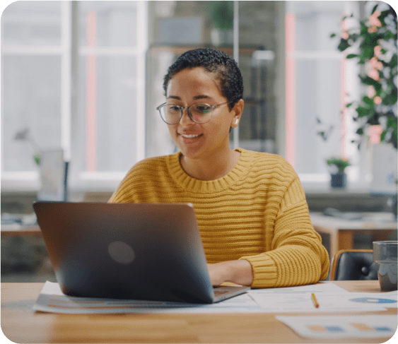 Solopreneur working on a laptop